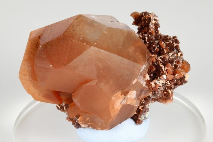Calcite Crystal Cluster with Hematite Inclusions - Fluorescent! #185683